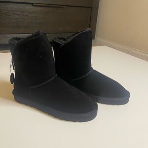 Style & Co. Women's Teenyy Black Genuine Suede Ankle Boots